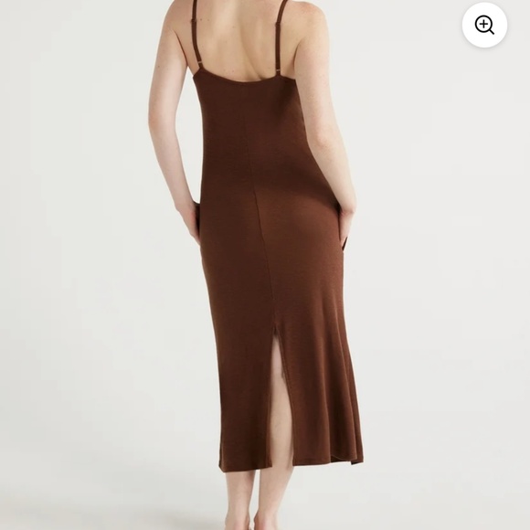 Joyspun Brown Midi Ribbed Knit Sleep Chemise Size Medium NWT - Picture 3 of 6